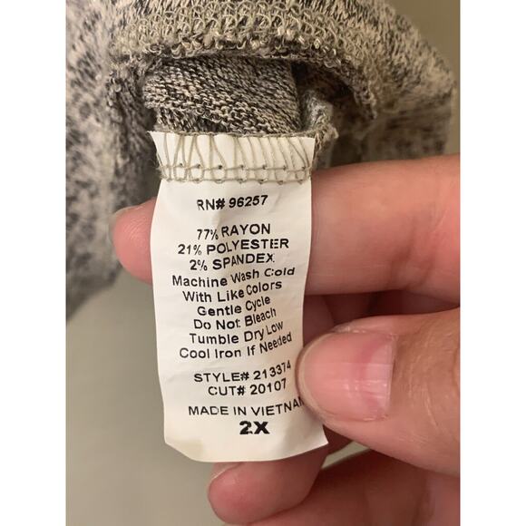 Per Seption Woman Lightweight Sweater, 3/4 Length Sleeve, Grey, Size 2X - Picture 6 of 6